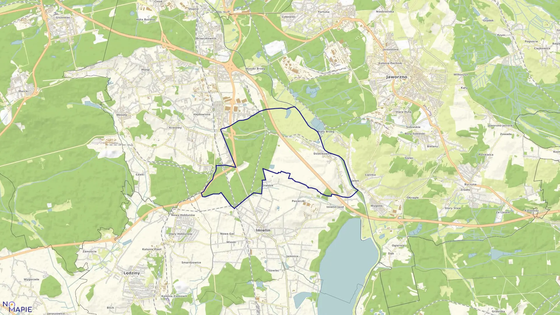 Mapa obrębu DZIEĆKOWICE w mieście Mysłowice