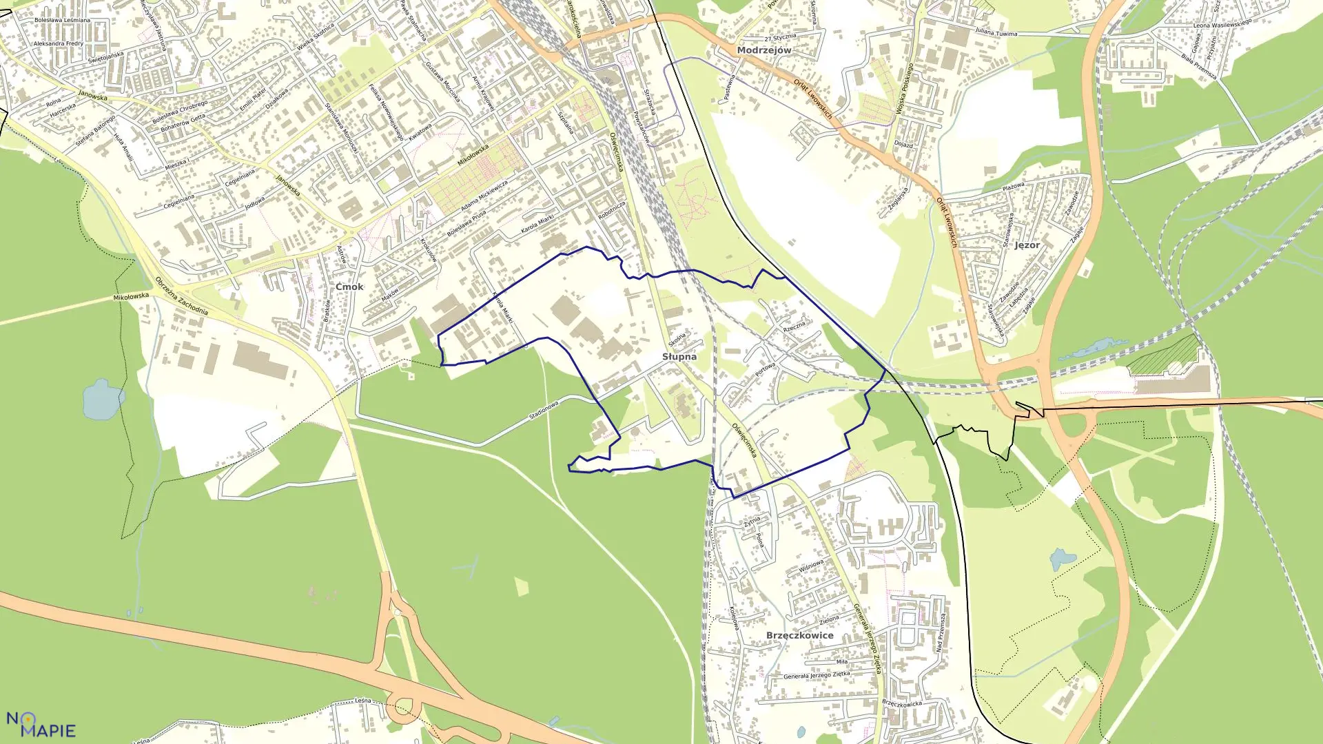 Mapa obrębu SŁUPNA w mieście Mysłowice